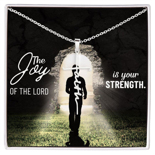 Christian Faith Necklace Gift - The Joy of the Lord Is Your Strength
