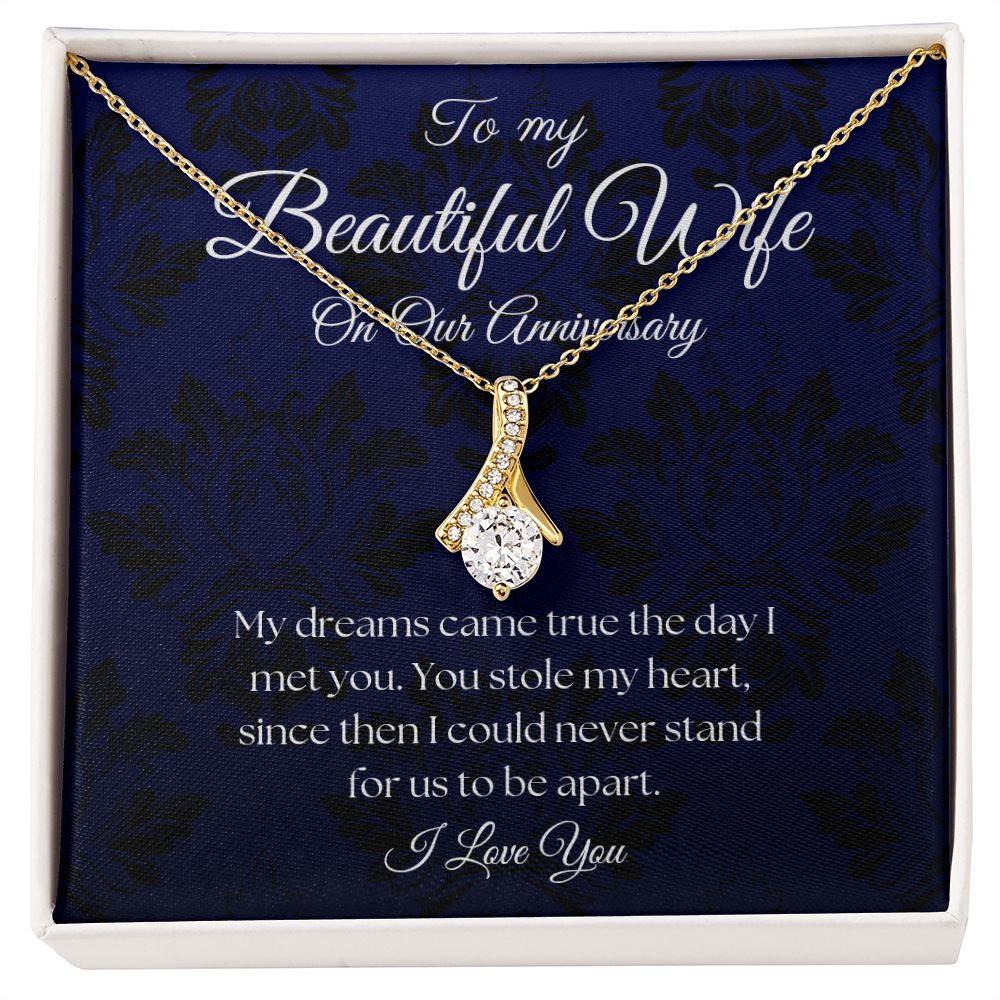 To My Beautiful Wife - On Our Anniversary - Royal Blue Alluring Beauty Necklace