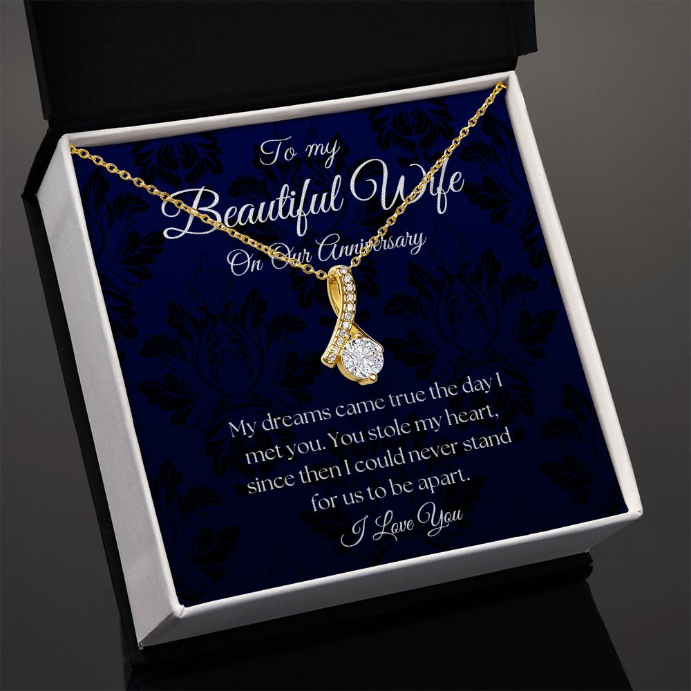 To My Beautiful Wife - On Our Anniversary - Royal Blue Alluring Beauty Necklace