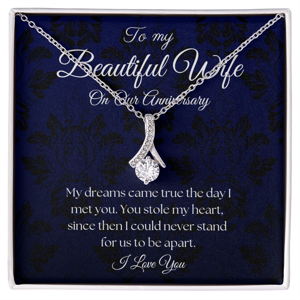 To My Beautiful Wife - On Our Anniversary - Royal Blue Alluring Beauty Necklace