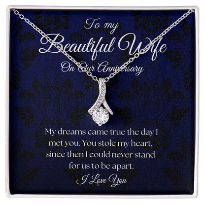 To My Beautiful Wife - On Our Anniversary - Royal Blue Alluring Beauty Necklace