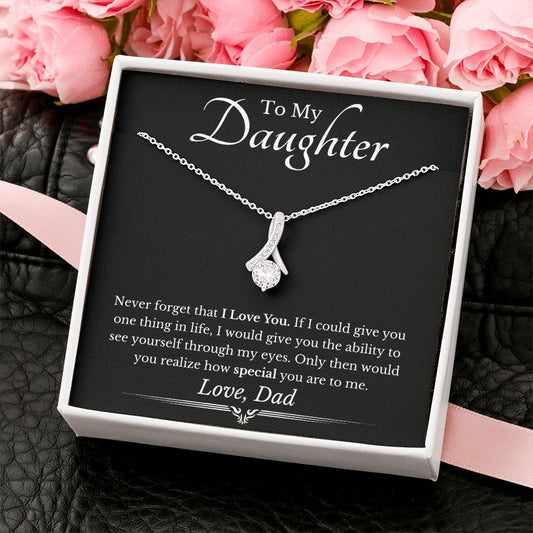 Daughter Gift from Dad - You are Special Black - Alluring Beauty Necklace