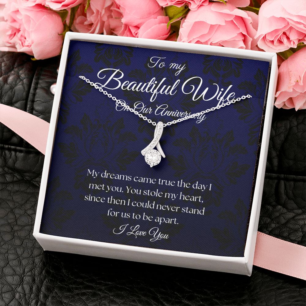 To My Beautiful Wife - On Our Anniversary - Royal Blue Alluring Beauty Necklace
