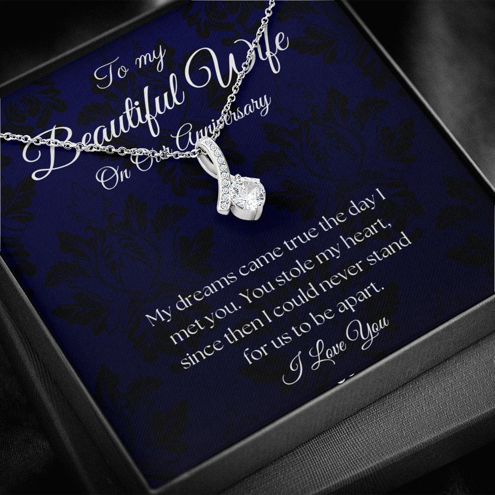To My Beautiful Wife - On Our Anniversary - Royal Blue Alluring Beauty Necklace