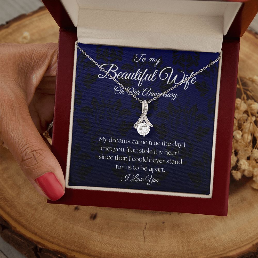 To My Beautiful Wife - On Our Anniversary - Royal Blue Alluring Beauty Necklace