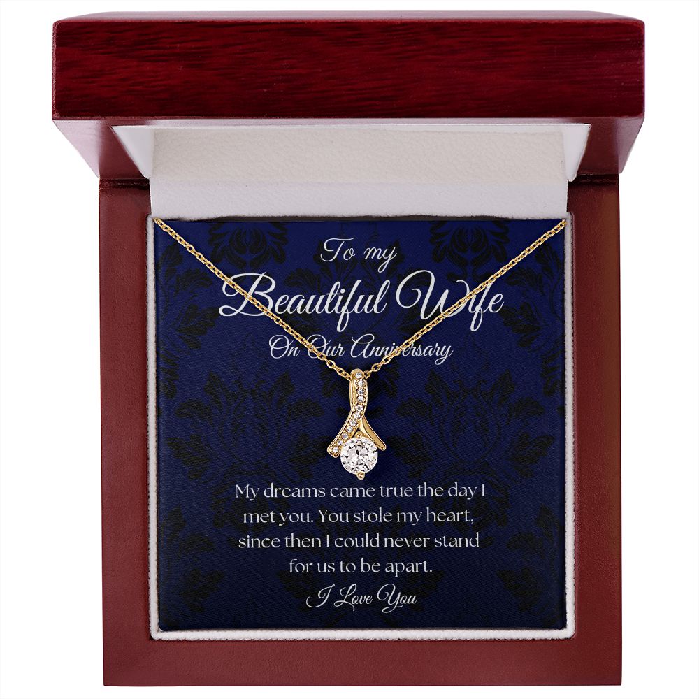 To My Beautiful Wife - On Our Anniversary - Royal Blue Alluring Beauty Necklace