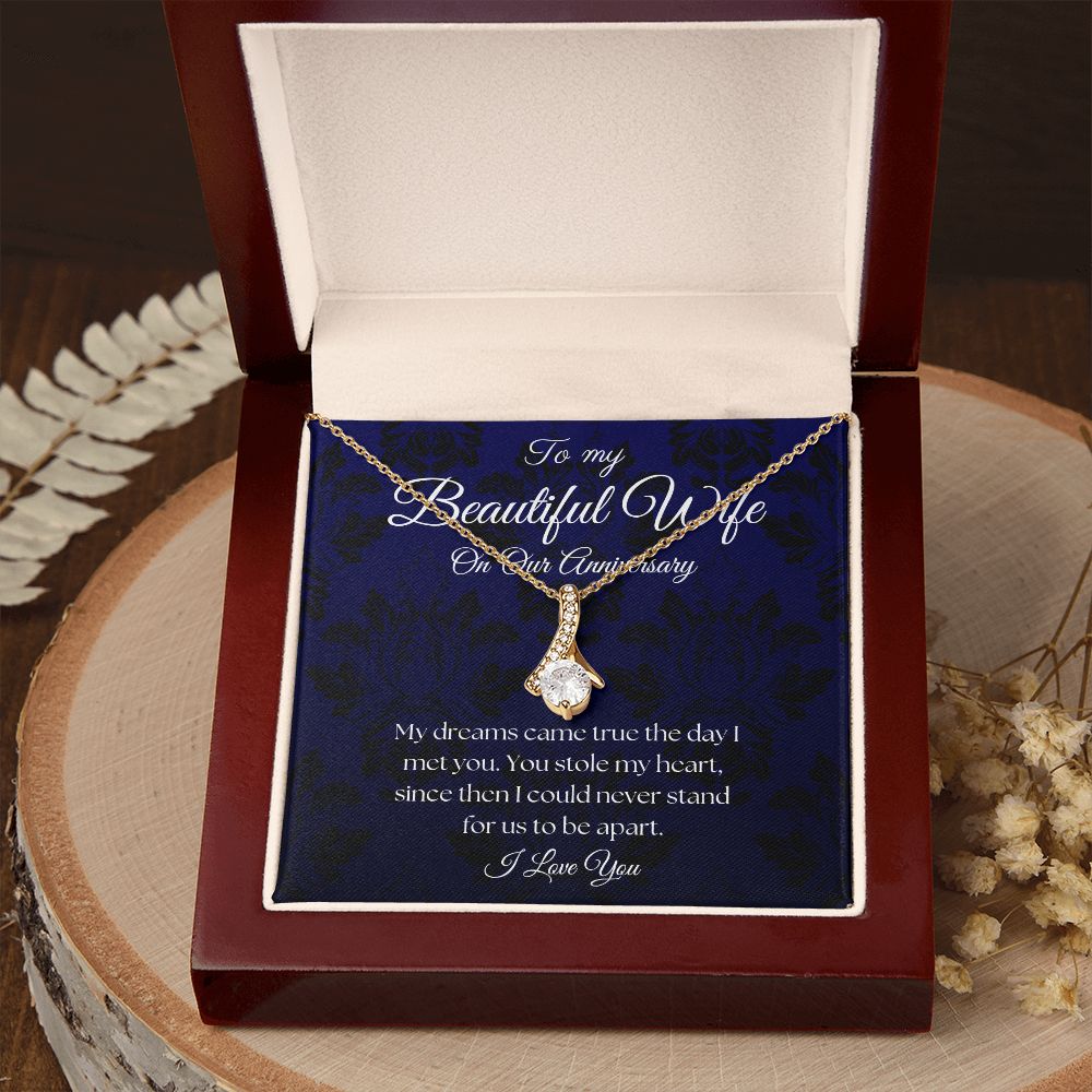 To My Beautiful Wife - On Our Anniversary - Royal Blue Alluring Beauty Necklace