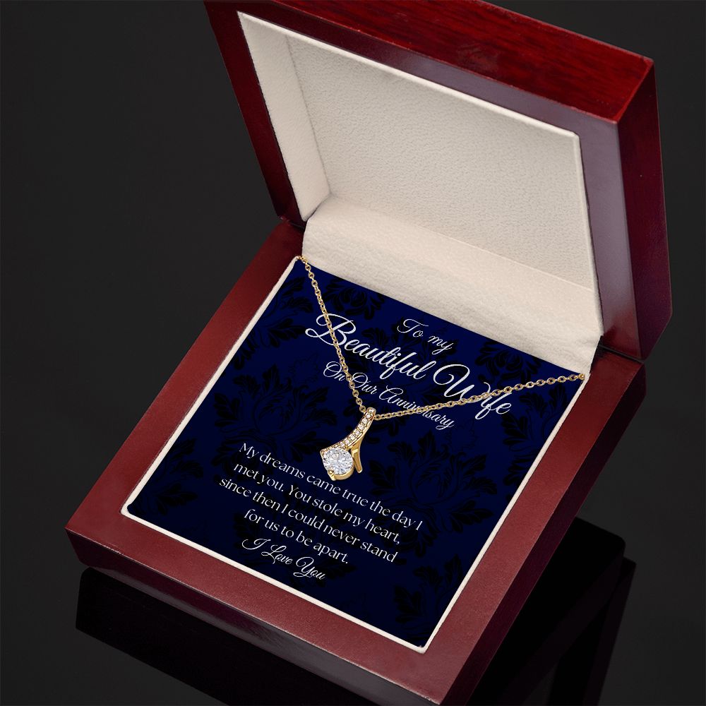 To My Beautiful Wife - On Our Anniversary - Royal Blue Alluring Beauty Necklace