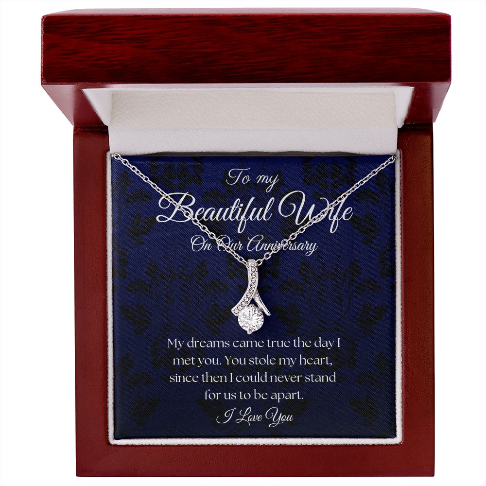 To My Beautiful Wife - On Our Anniversary - Royal Blue Alluring Beauty Necklace