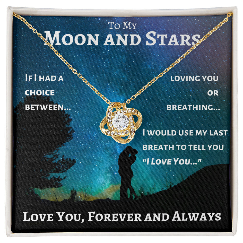 To My Moon and Stars - My Universe - Love Knot Necklace