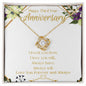 3rd Year Wedding Anniversary Gift for Wife - Golden Floral - Love Knot Necklace - Perfect Gift for Her - Third Year Marriage Gift