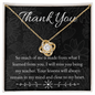 Teacher Colleague Gift - Floral Silhouette - Thank You Love Knot Necklace for Teacher - The Gift Eternal