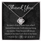 Teacher Colleague Gift - Floral Silhouette - Thank You Love Knot Necklace for Teacher - The Gift Eternal