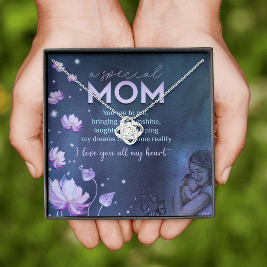 Special Mom - Love You with All My Heart - Love Knot Necklace