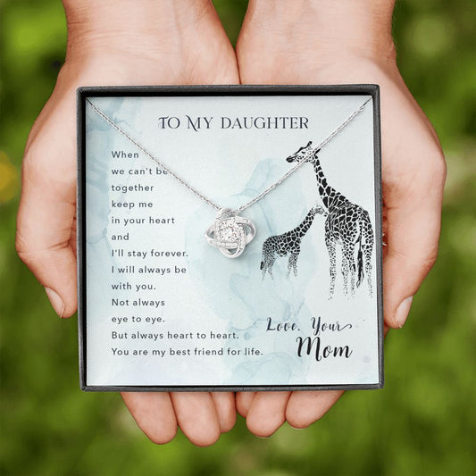 To My Daughter - When We Cannot Be Together Love Knot Necklace