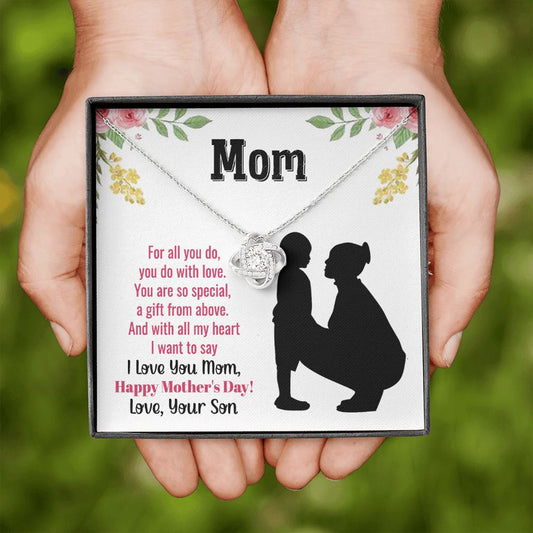 Mom I Love You from Your Son - Love Knot Necklace