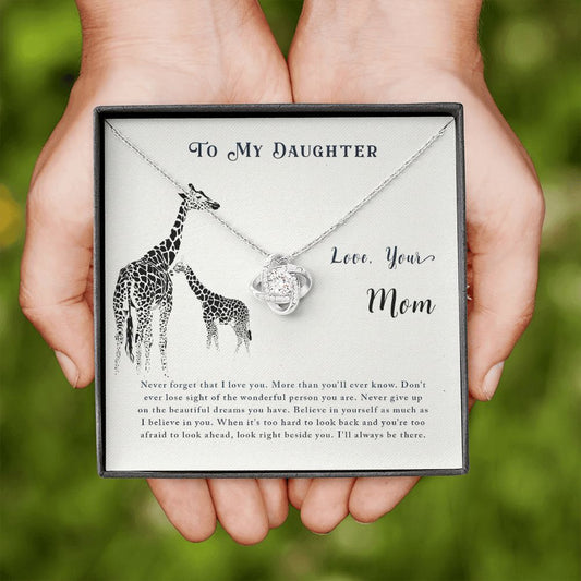 To My Daughter - Never Forget Love Knot Necklace