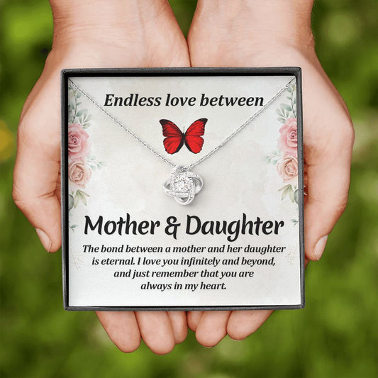 Daughter Gift from Mother - Endless Love - Love Knot Necklace