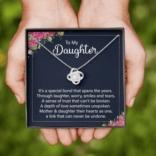 To My Daughter - It's A Special Bond Love Knot Necklace