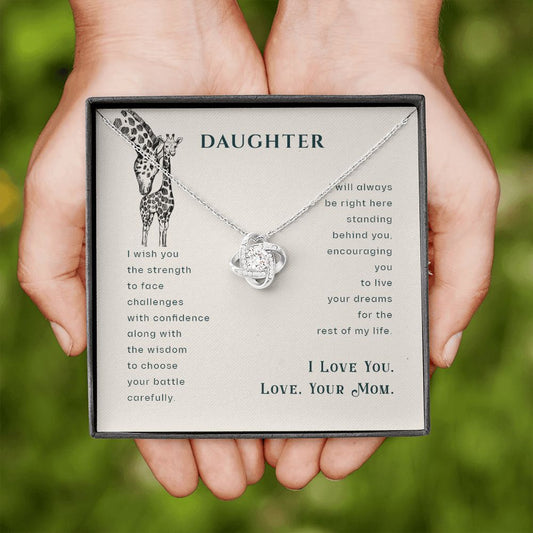 To My Daughter - I Wish You Love Knot Necklace