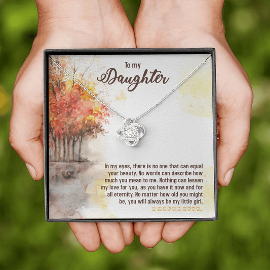 Daughter Gift from Mother or Father - In My Eyes - Love Knot Necklace