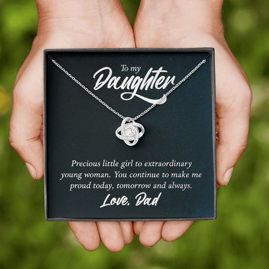 To my Daughter Love From Dad Love Knot Necklace