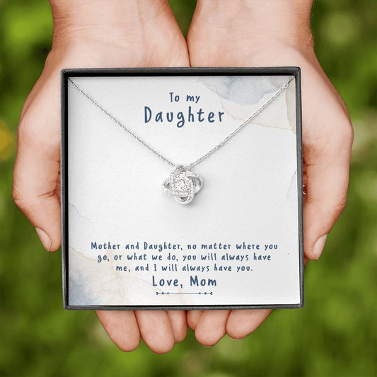 Mother and Daughter - No Matter Where Love Knot Necklace