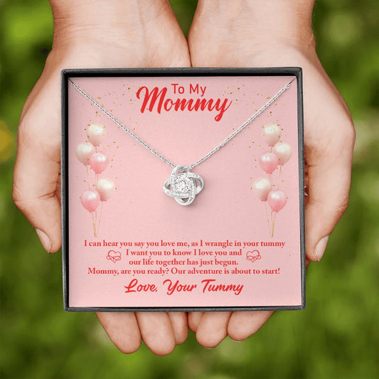 To my Mommy - I can hear you - Love Knot Necklace