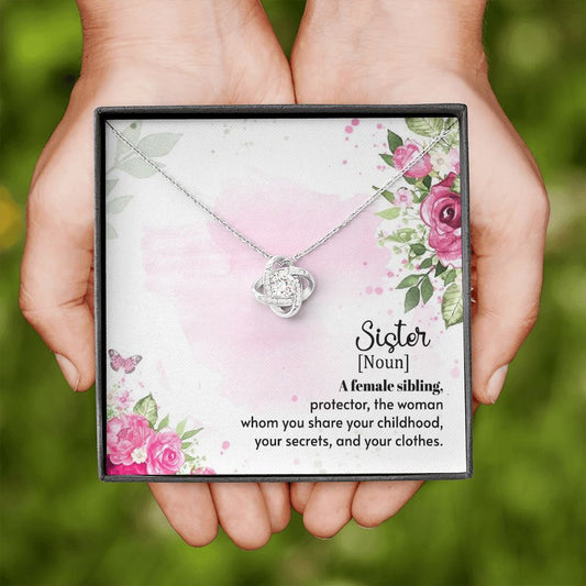 Sister - A Female Sibling - Love Knot Necklace