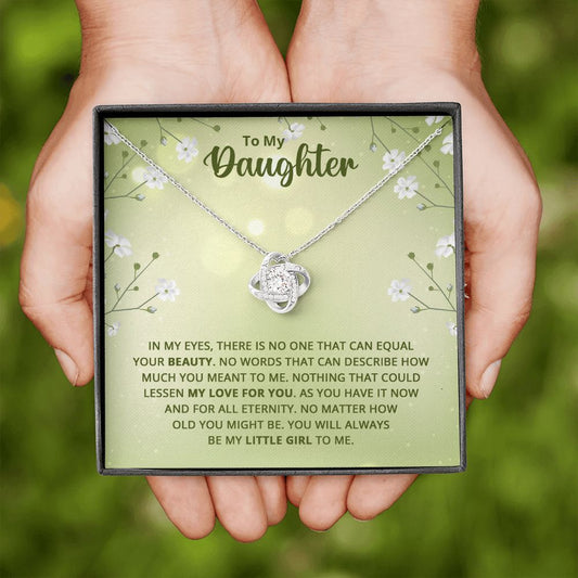 To My Daughter - Nothing that Could Lessen my Love For You Love Knot Necklace