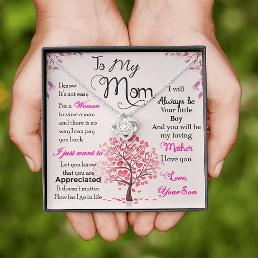 Mom - Tree Love - Love Your Son - Love Knot Necklace