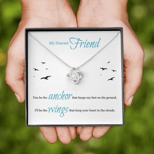 My Dearest Best Friend - Seagulls - Love Knot Necklace