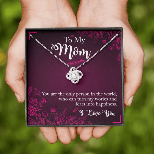 To My Mom - You are the Only - Love Knot Necklace