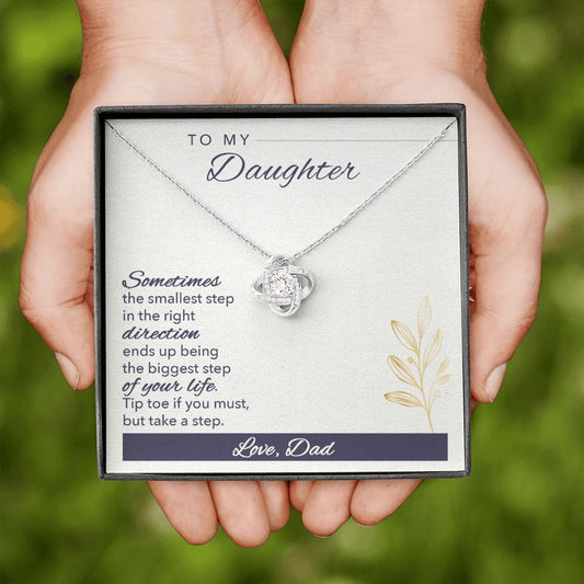 To My Daughter - Sometimes the Smallest - Love Dad Love Knot Necklace