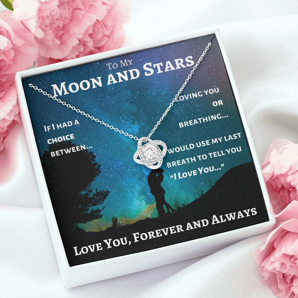 To My Moon and Stars - My Universe - Love Knot Necklace