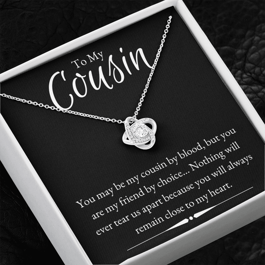 To My Cousin - Simply Eternal - Love Knot Necklace - The Gift Eternal