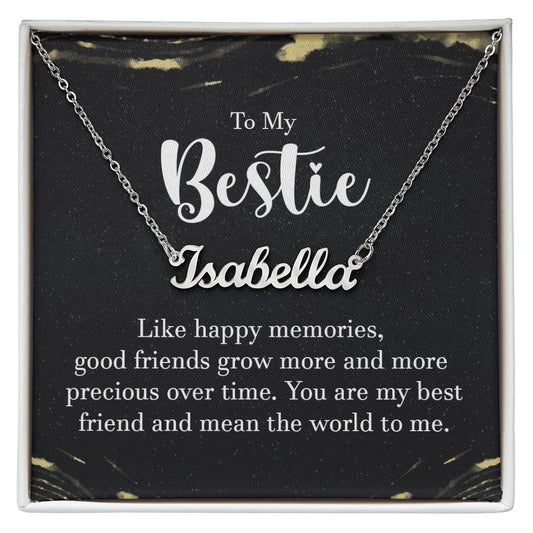 To My Bestie - Like Happy Memories - Personalized Name Necklace