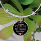 Always Heart to Heart - Engravable Bangle Bracelet with Circle Pendant