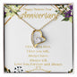 16th Year Wedding Anniversary Gift for Wife - Golden Floral - Forever Love Necklace - Perfect Gift for Her - Sixteen Year Marriage Gift
