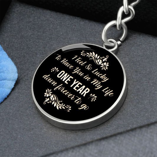 First Anniversary - Engravable Circle Keychain