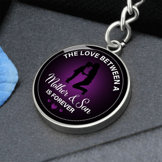 Mother & Son Forever - Engravable Circle Keychain