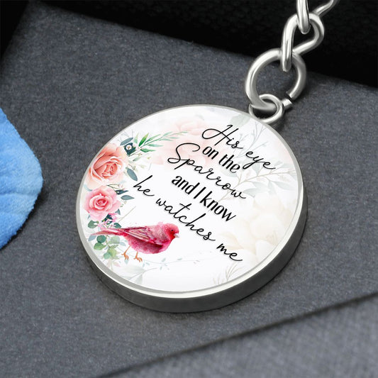 Sparrow - Engravable Circle Keychain