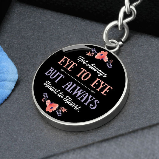 Always Heart to Heart - Engravable Circle Keychain