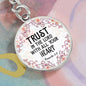 Trust in the Lord - Proverbs 3:5 - Engravable Circle Keychain