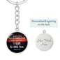 When You Go Through Deep Waters - Isiah 43:2 - Engravable Circle Keychain