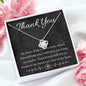 Teacher Colleague Gift - Floral Silhouette - Thank You Love Knot Necklace for Teacher - The Gift Eternal